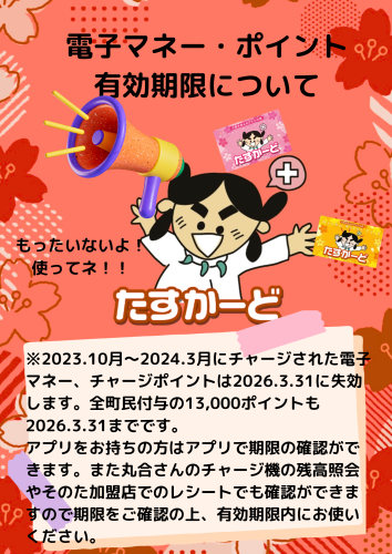 2026.3.31有効期限の電子マネー・ポイントをお持ちの方へ