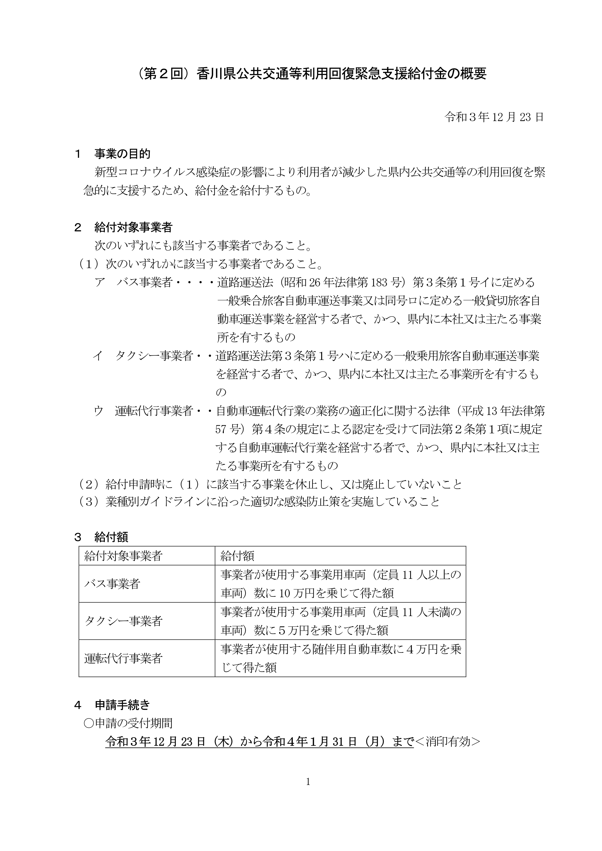 香川県公共交通等利用回復緊急支援事業について（香川県）