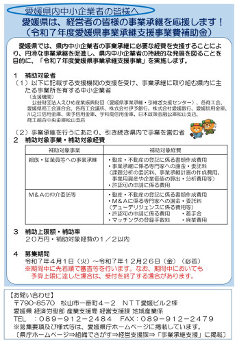 令和７年度愛媛県事業承継支援事業費補助金　チラシ_page-0001.jpg