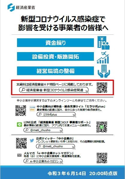 新型コロナウイルス感染症の影響を受ける事業者向け支援策が更新されました（6月14日20時更新版） 