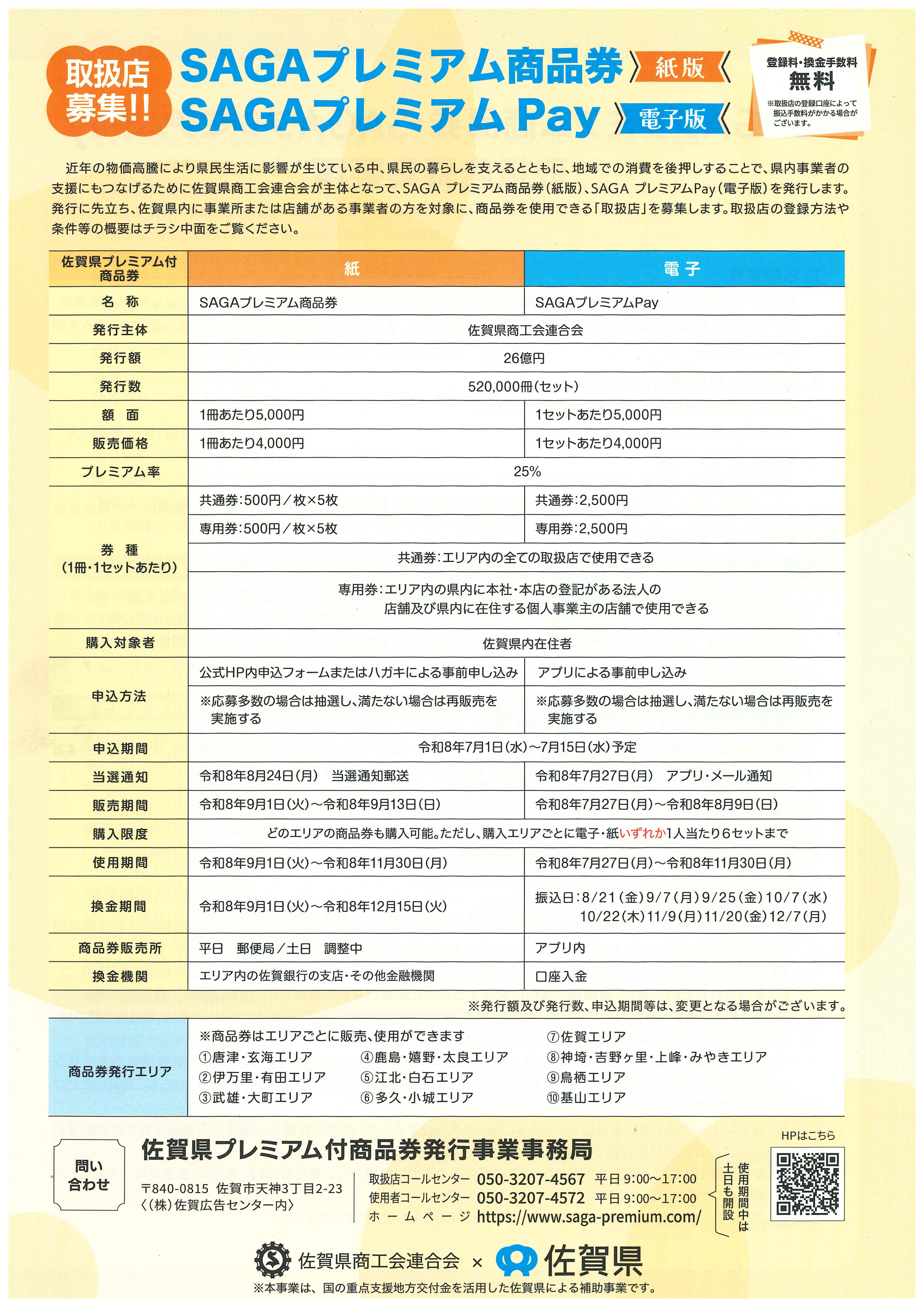 〈SAGAプレミアム商品券・SAGAプレミアムPay〉取扱店大募集のお知らせ