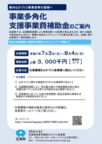 事業多角化 支援事業費補助金のご案内