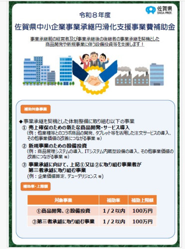 【補助金】 事業承継×設備投資を支援します