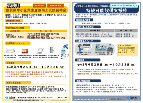 【最大400万円】「第8弾」佐賀県中小企業生産性向上支援補助金の募集が始まります