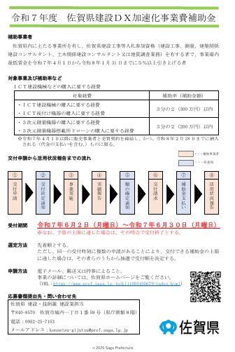 補助金のご案内】令和7年度佐賀県建設DX加速化事業補助金について