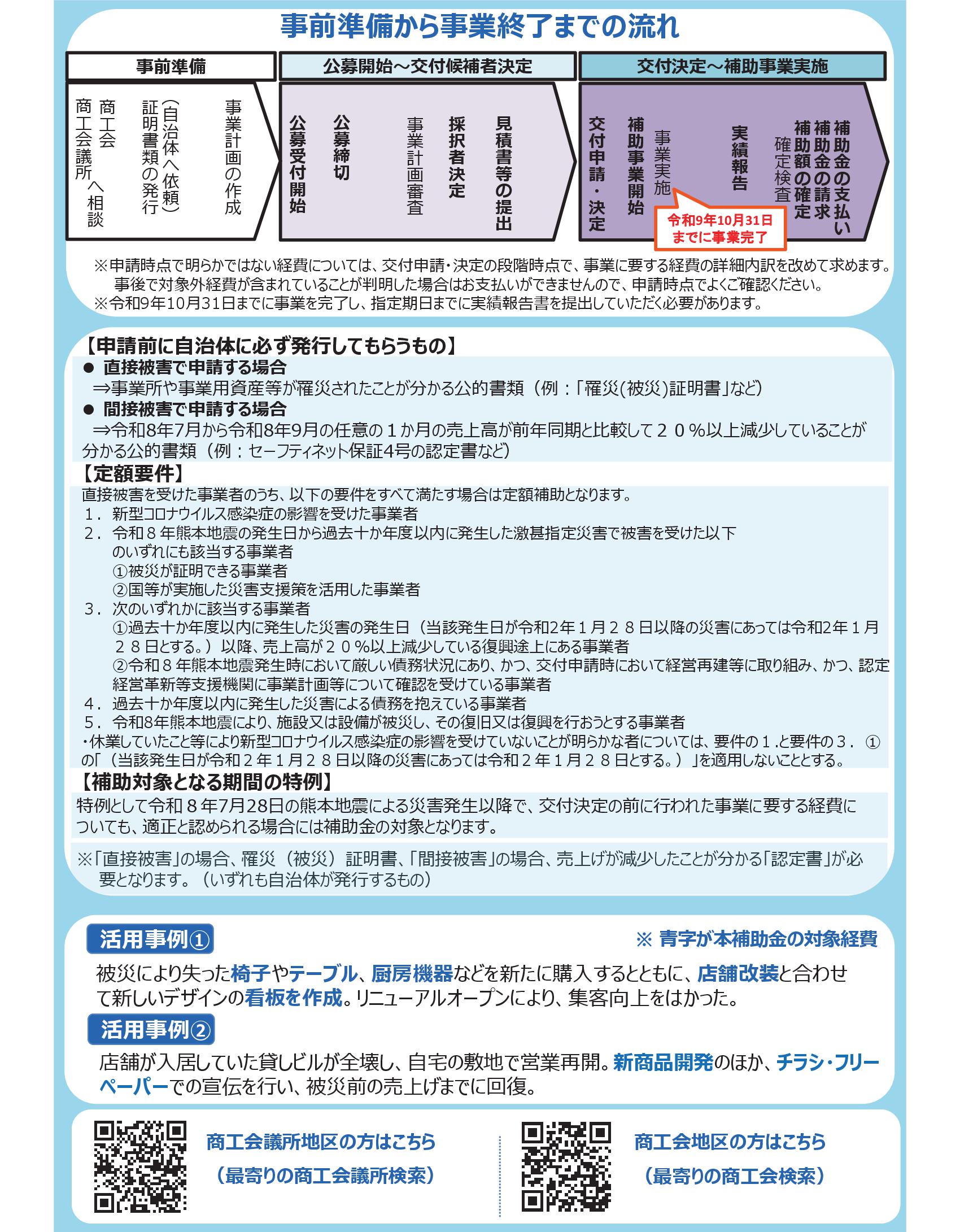 小規模事業者持続化補助金＜一般型 災害支援枠（令和8年熊本地震）＞ チラシ 2枚目