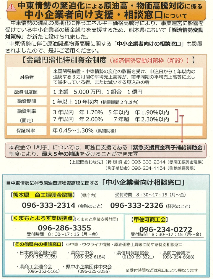 金融円滑化特別資金制度について（お知らせ）