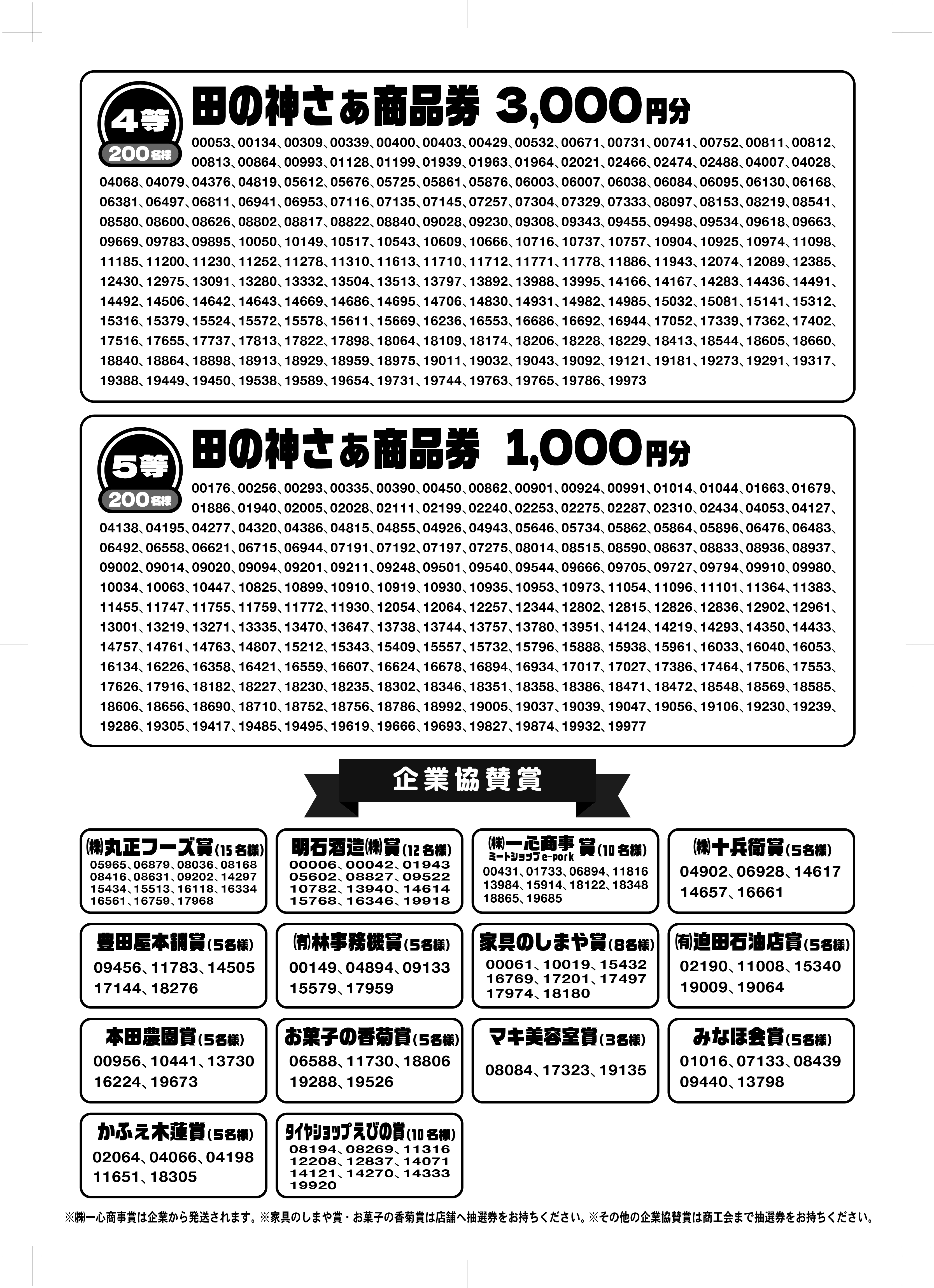 令和7年度 第10回えびの市商業祭 当選番号発表‼ - えびの市商工会