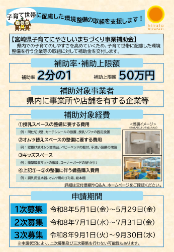 【県より②】「子育てにやさしいまちづくり事業補助金」のご案内
