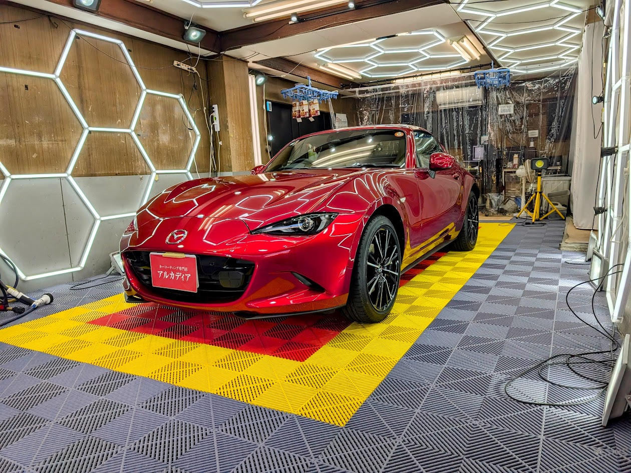 マツダ・ロードスターRF(新車コース)　リアルガラスコートclassM、ホイールコート、プライムビュー　東京都練馬区からお越しいただきました