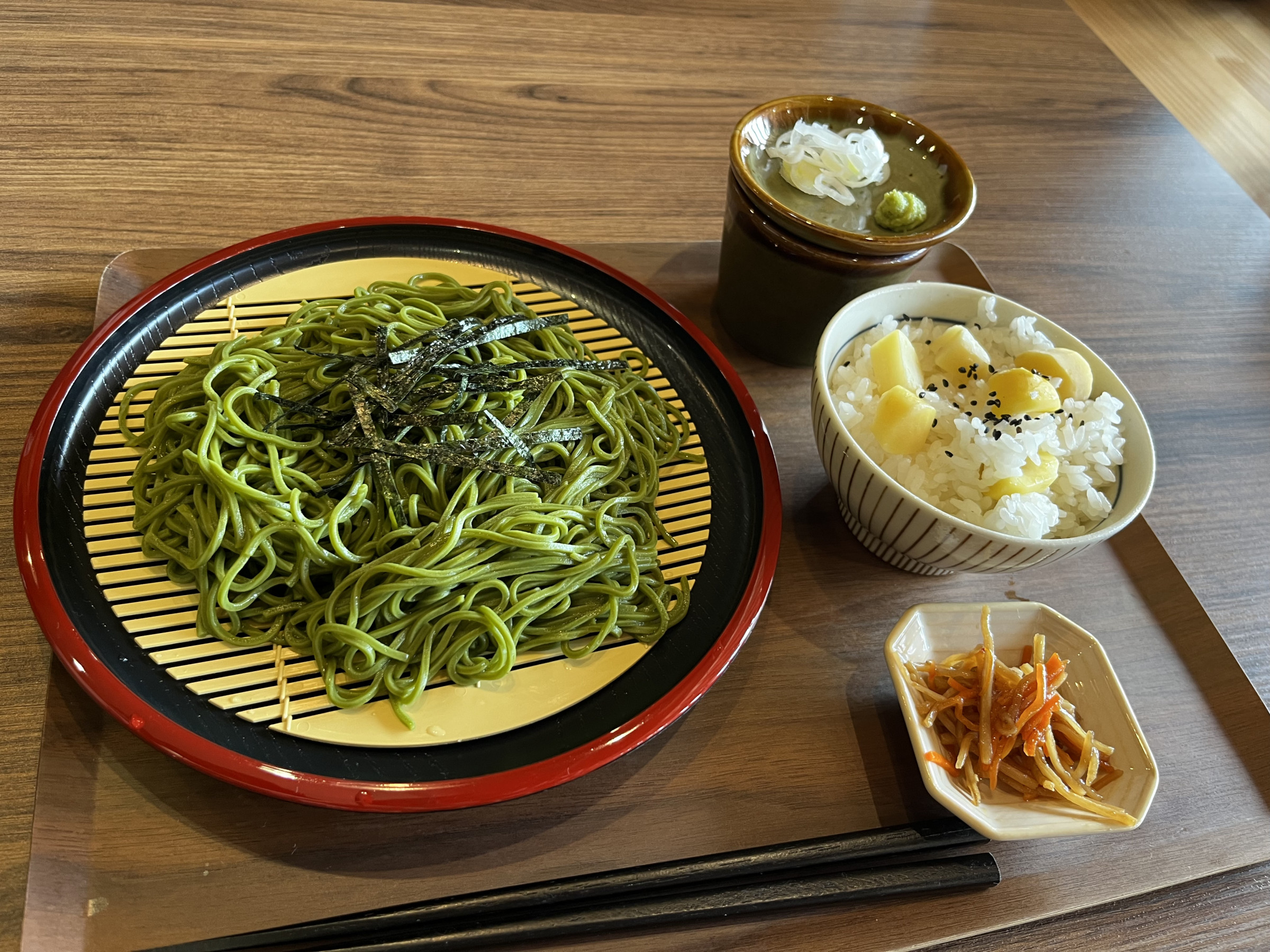 茶そば栗ご飯セット