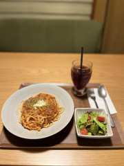 粗挽きミートパスタ