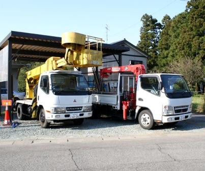 高所作業車・移動クレーン車で安全作業